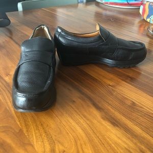 Stephane Kelian black platform leather loafers